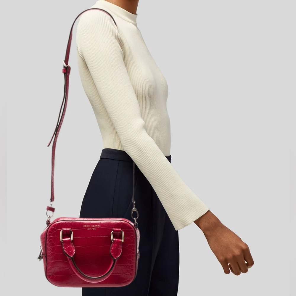 Henri Bendel Red Croc-Embossed Women's Bag